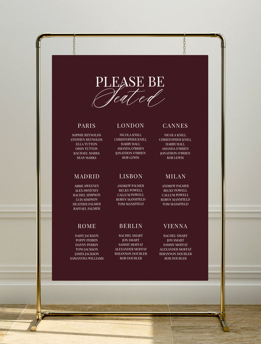 Ophelia Sign | Table Plan