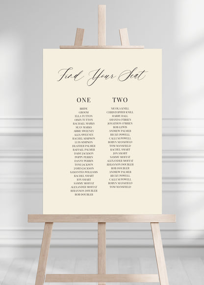Ophelia Sign | Table Plan