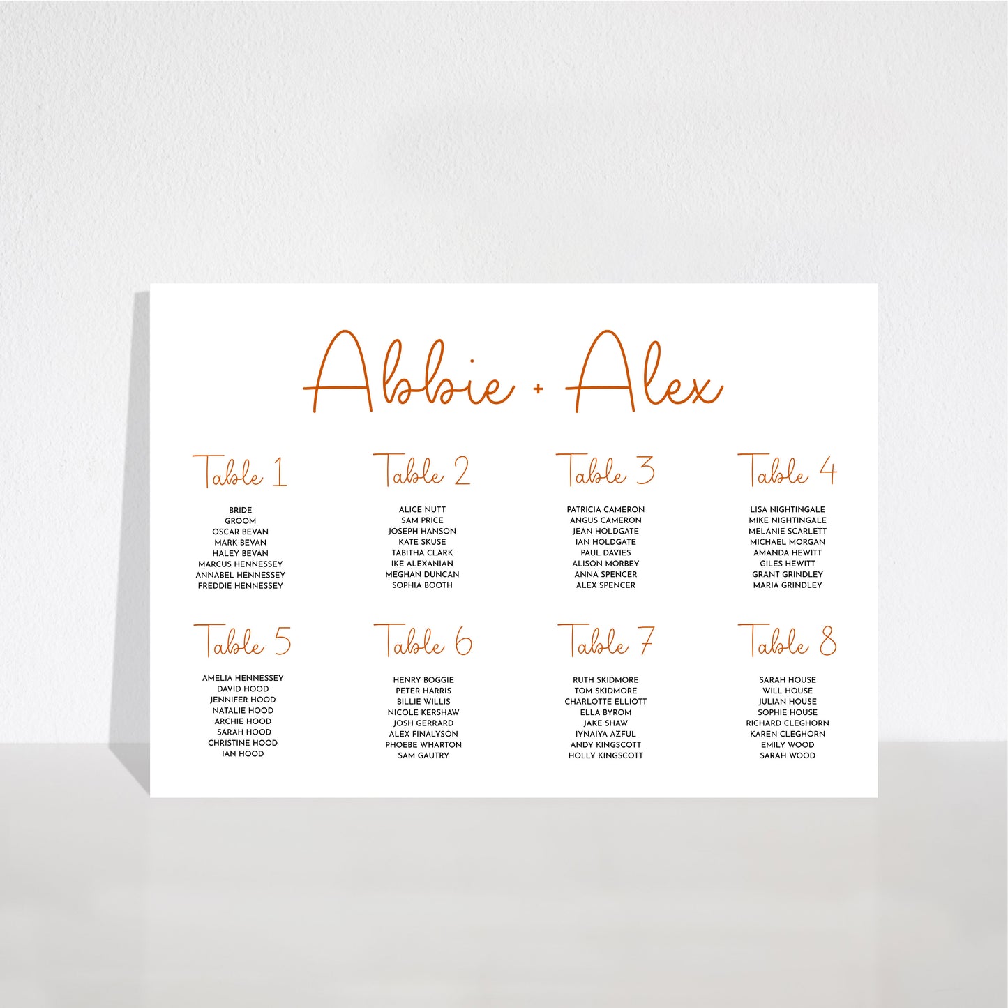 Calli Sign | Table Plan