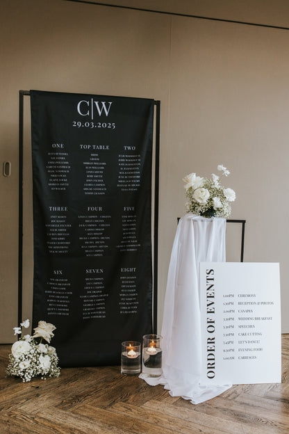 Calypso Sign | Fabric Table Plan