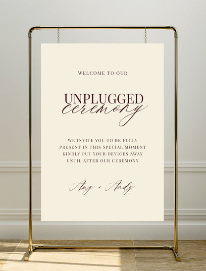 Ophelia Sign | Unplugged Ceremony Sign