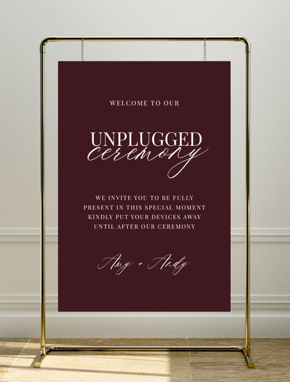 Ophelia Sign | Unplugged Ceremony Sign