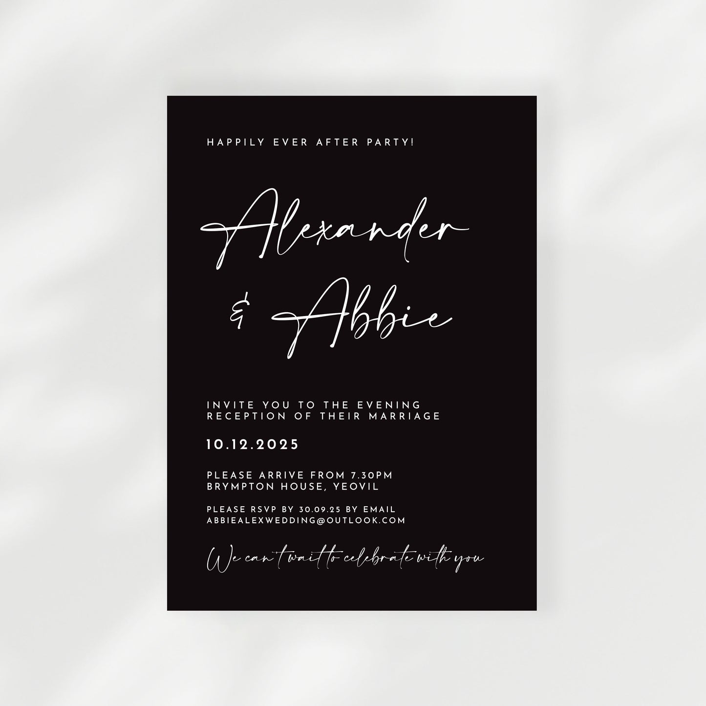 Maia Wedding Invitation | Evening Guest