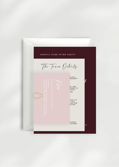 Maia Wedding Invitation | Three Card Suite