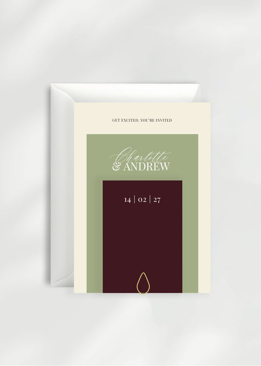 Ophelia Wedding Invitation | Three Card Suite