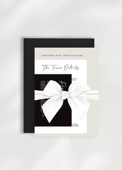 Maia Wedding Invitation | Three Card Suite with Bow