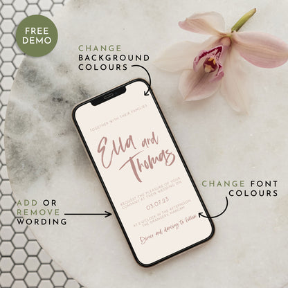 Athena Wedding Invitation | Digital E-Invite