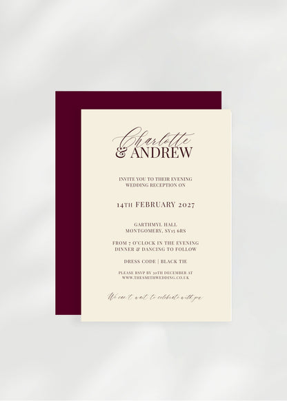 Ophelia Wedding Invitation | Evening Guest