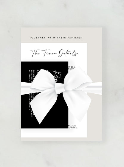 Maia Wedding Invitation | Three Card Suite with Bow