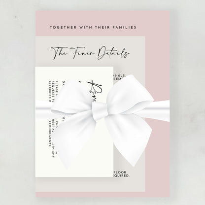 Maia Wedding Invitation | Three Card Suite with Bow