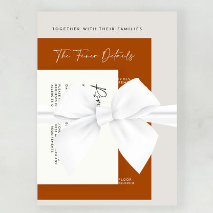 Maia Wedding Invitation | Three Card Suite with Bow