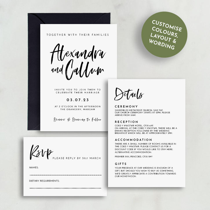 Athena Wedding Invitation Suite