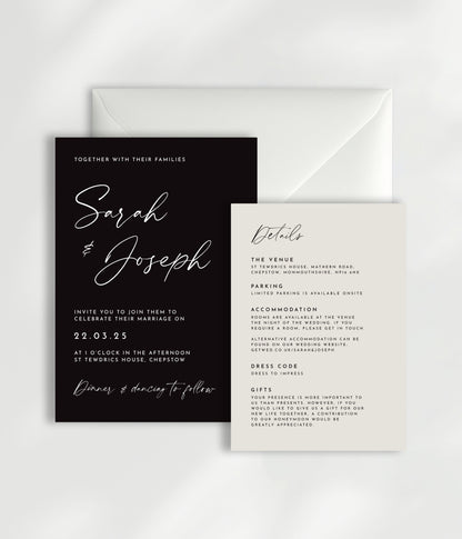 Aura Wedding Invitation | Two Card Suite