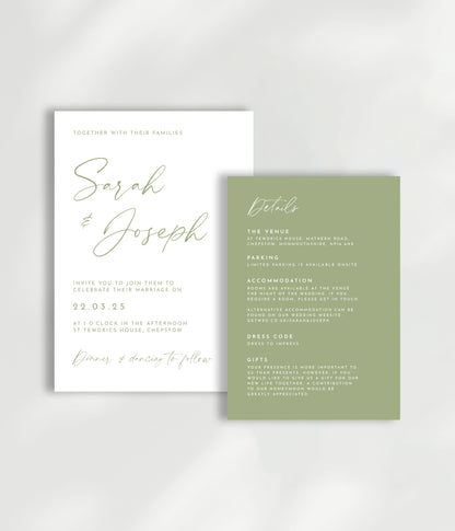 Aura Wedding Invitation | Two Card Suite