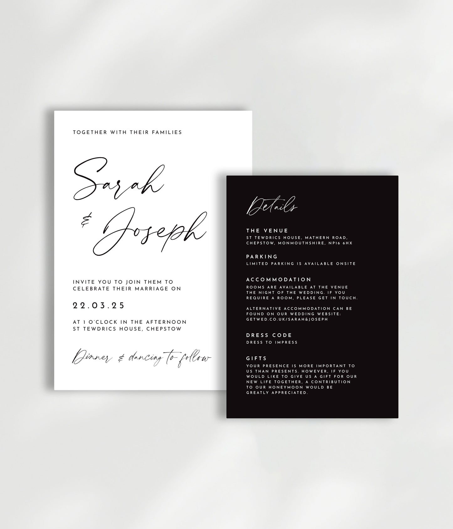 Aura Wedding Invitation | Two Card Suite