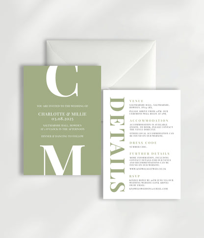 Calypso Wedding Invitation | Two Card Suite