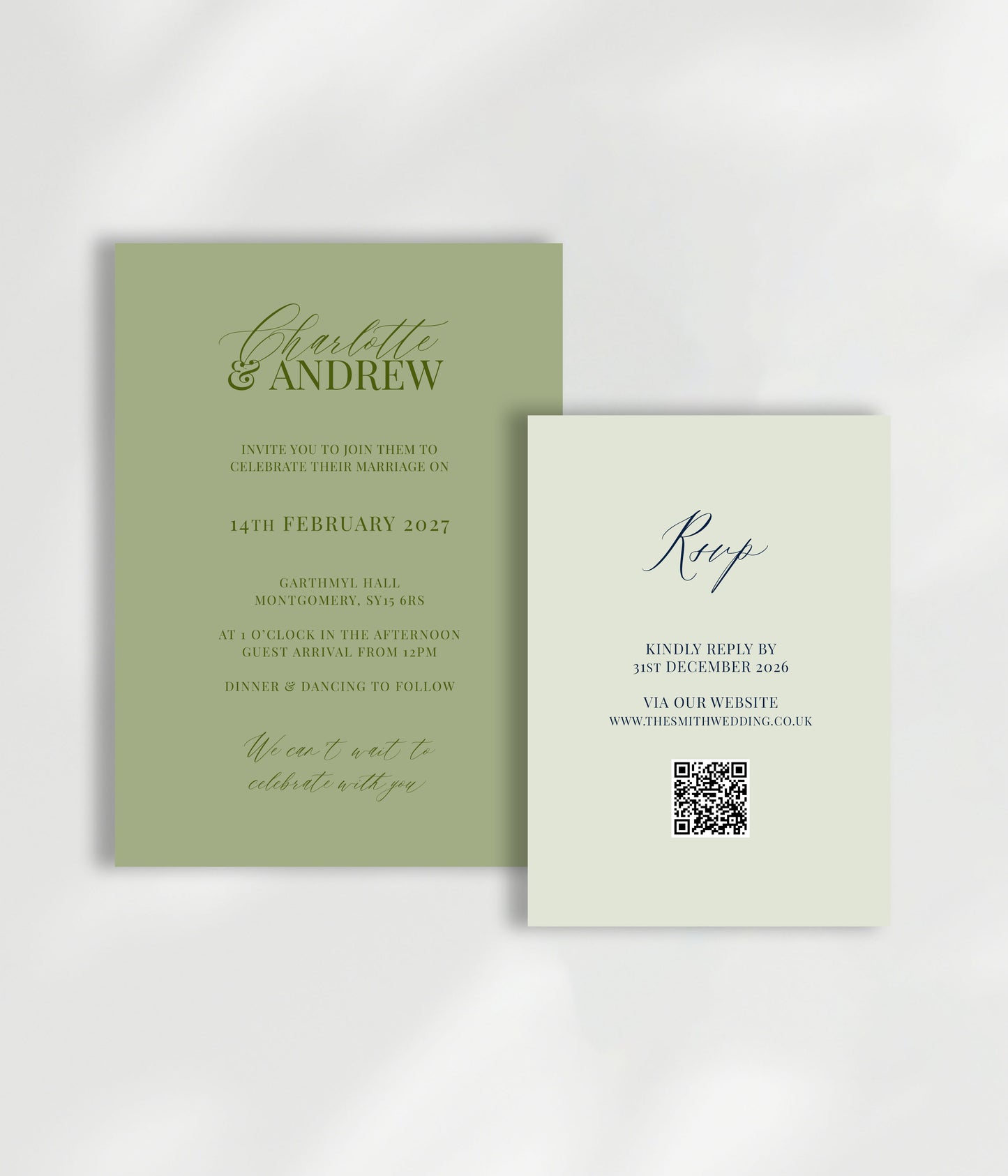Ophelia Wedding Invitation | Two Card Suite