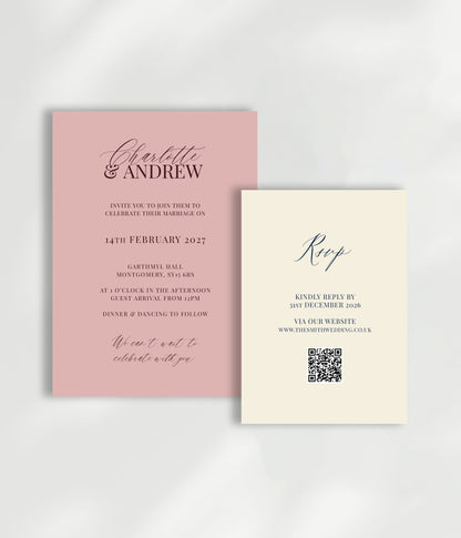 Ophelia Wedding Invitation | Two Card Suite