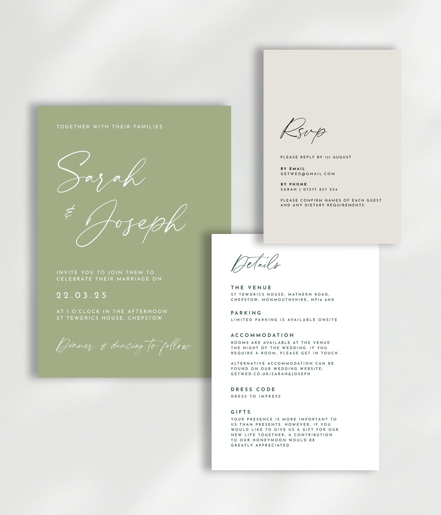 Aura Wedding Invitation | Three Card Suite