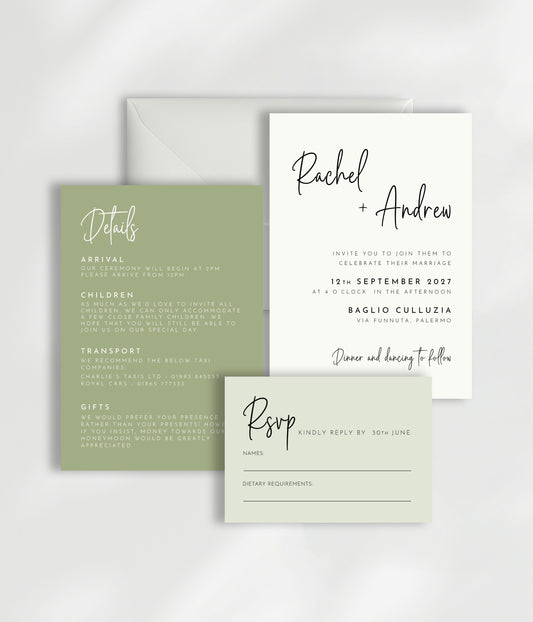 Hera Wedding Invitation Suite | Three Card Suite