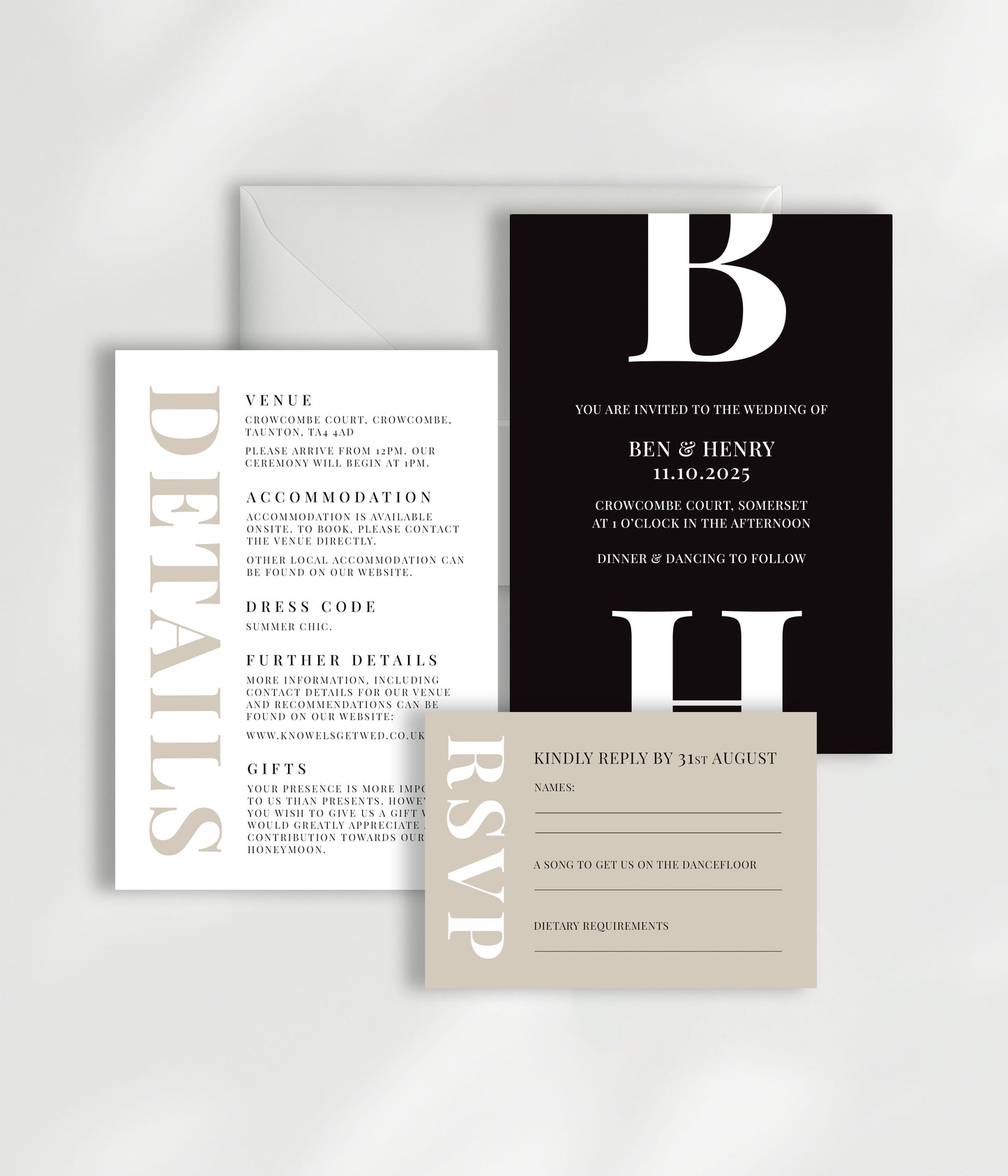 Calypso Wedding Invitation | Three Card Suite