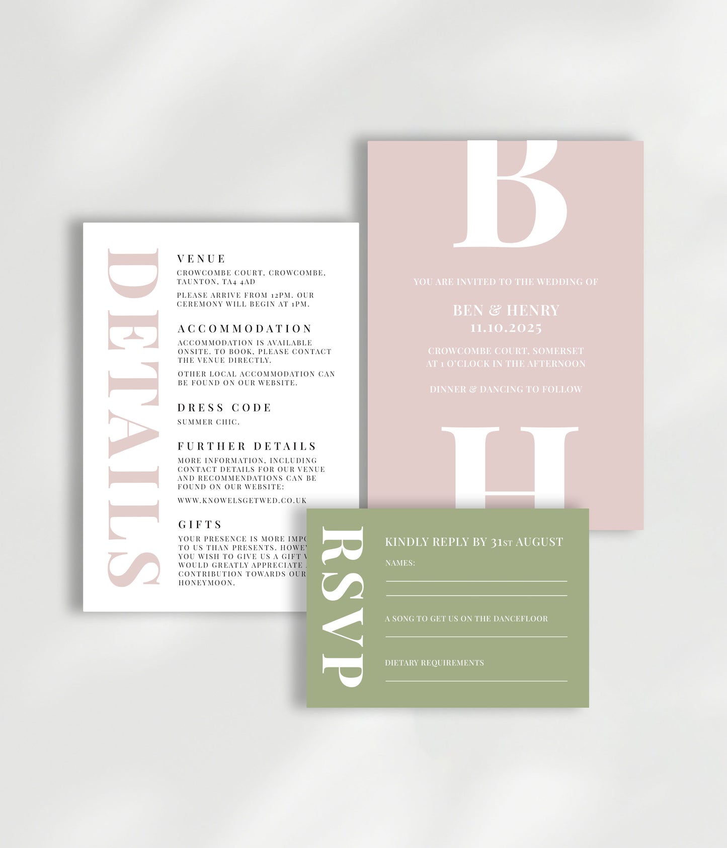 Calypso Wedding Invitation | Three Card Suite