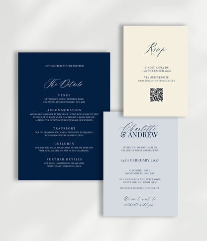 Ophelia Wedding Invitation | Three Card Suite