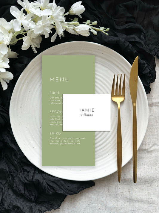 Odite Menu | With Place Name Card