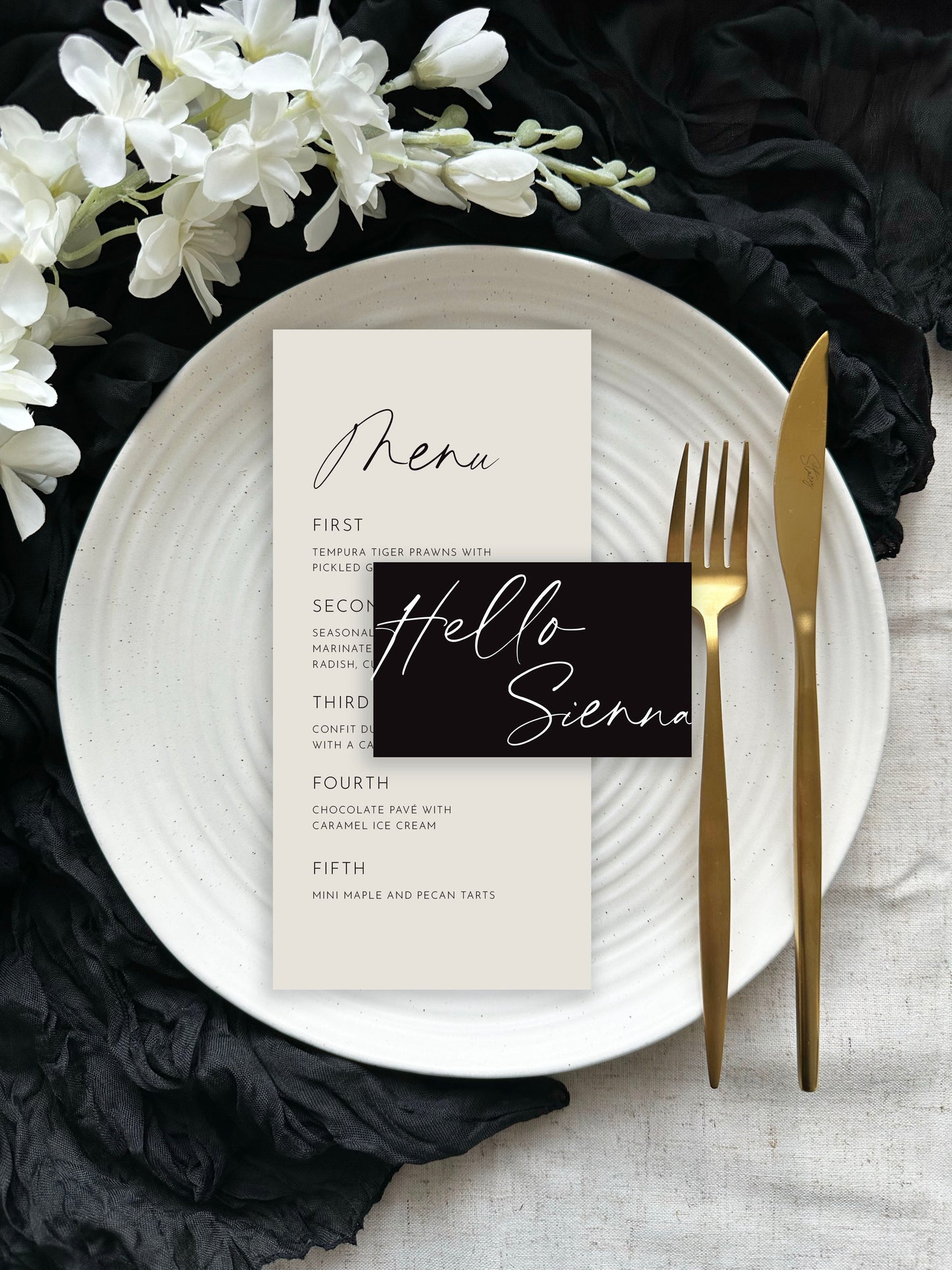 Aura Menu | With Place Name Card