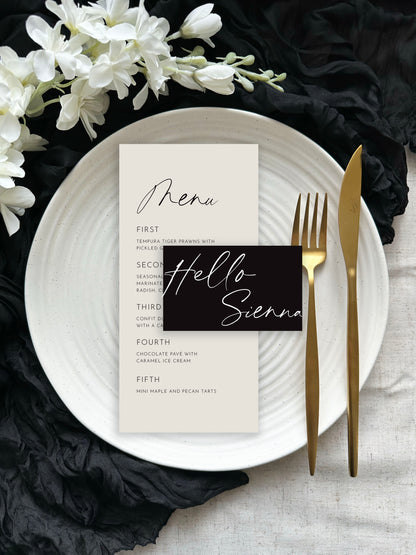Aura Menu | With Place Name Card