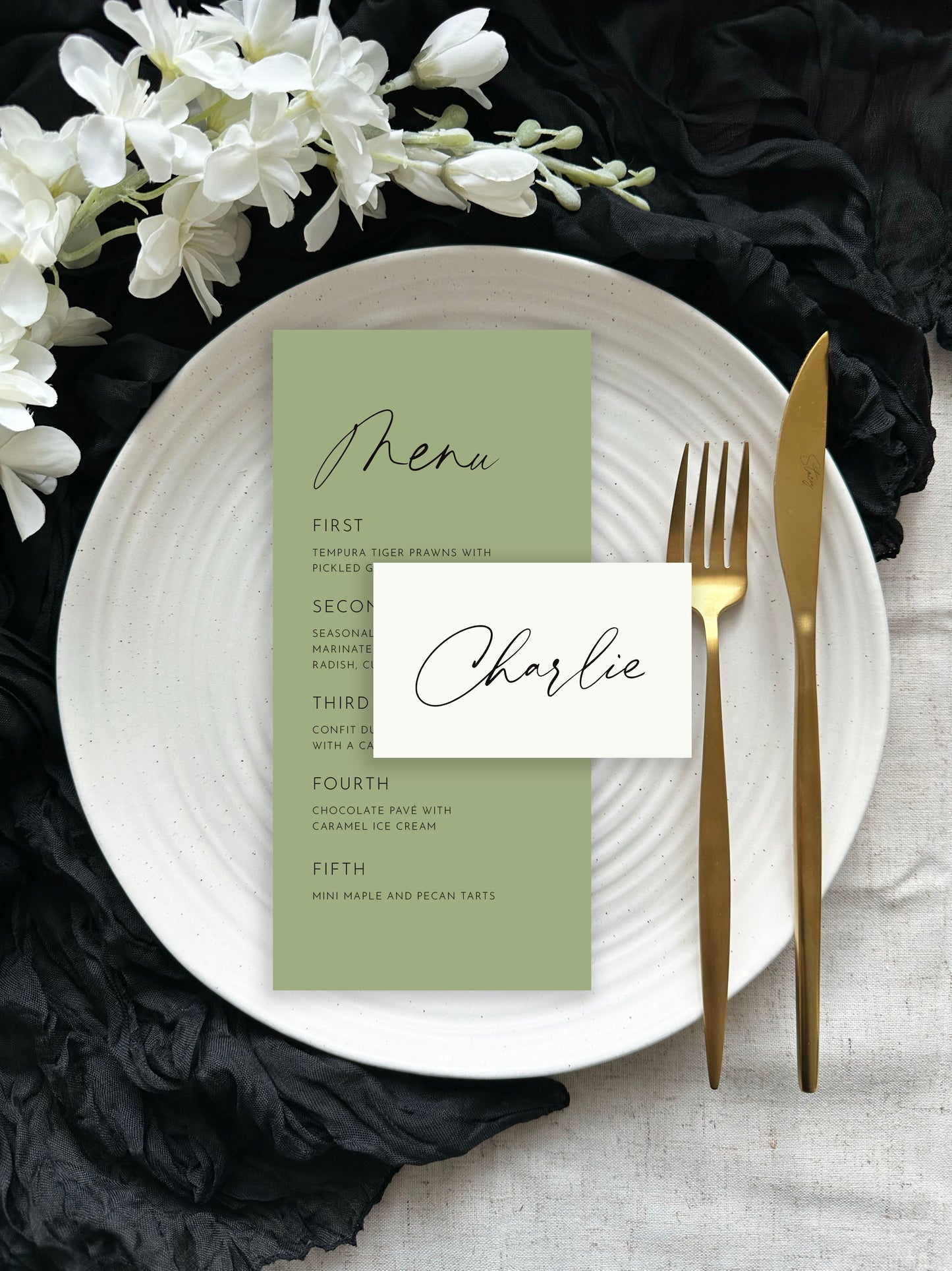 Aura Menu | With Place Name Card