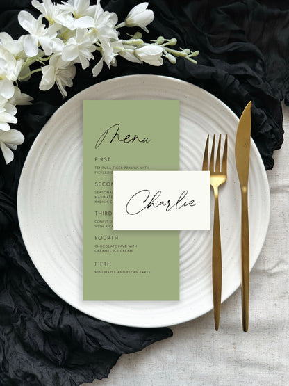 Aura Menu | With Place Name Card