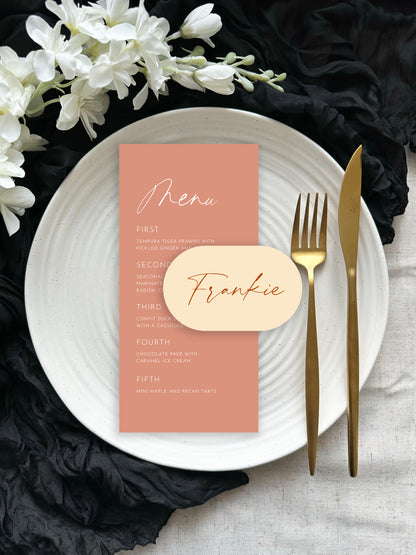 Aura Menu | With Place Name Card