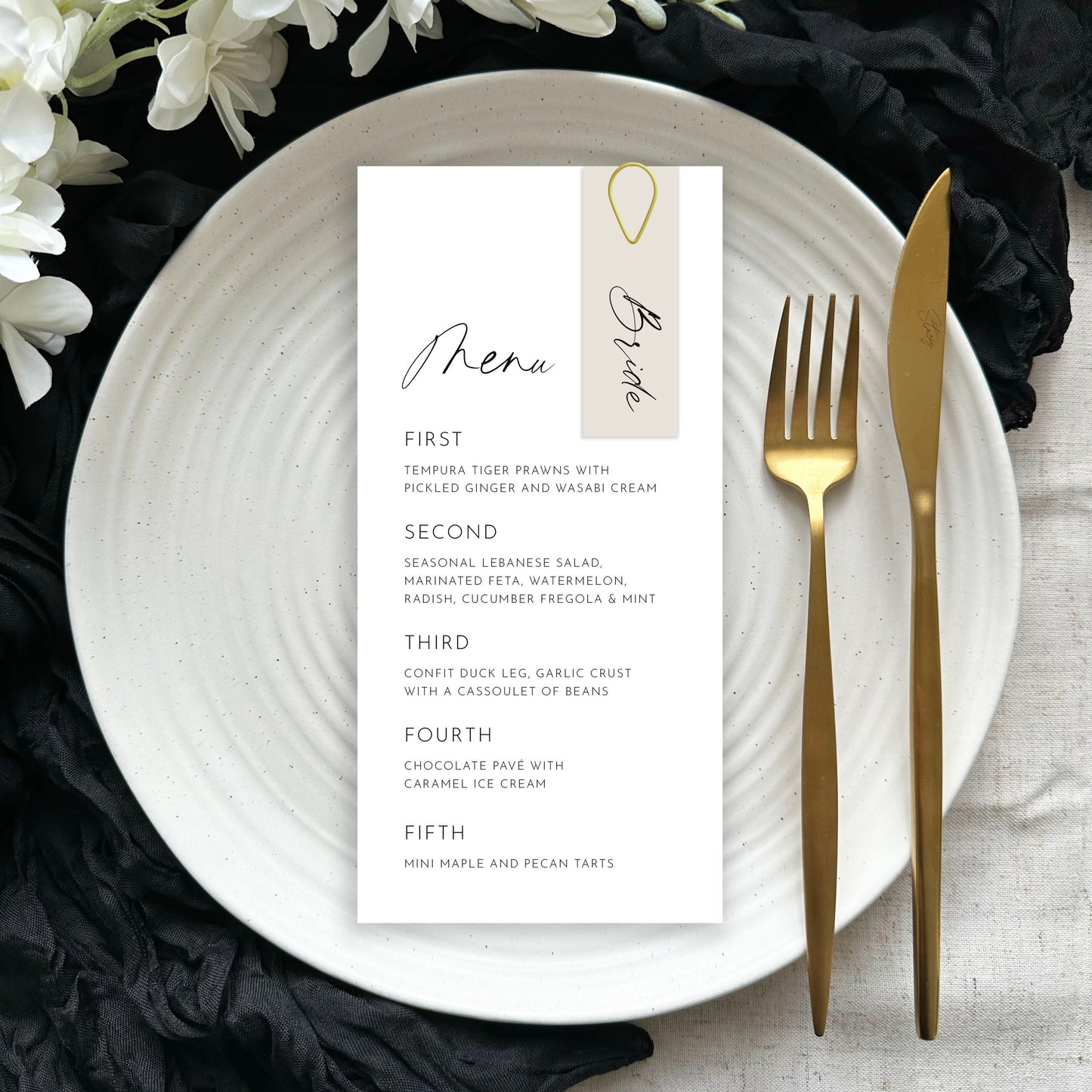 Aura Menu | With Name Tag & Clip