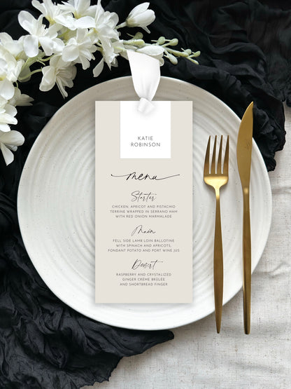 Odite Menu | With Name Tag & Ribbon