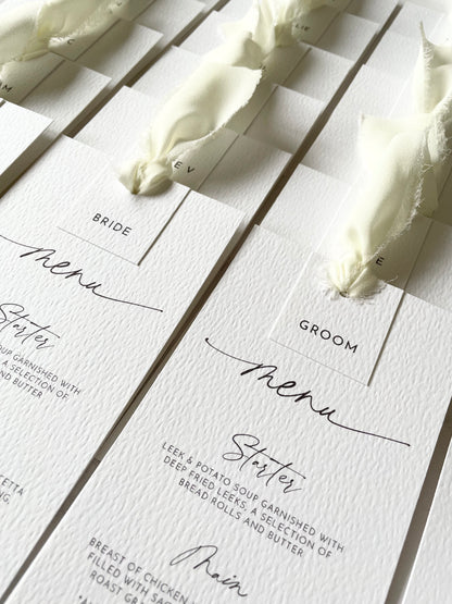 Iris Menu with Name Tag & Ribbon