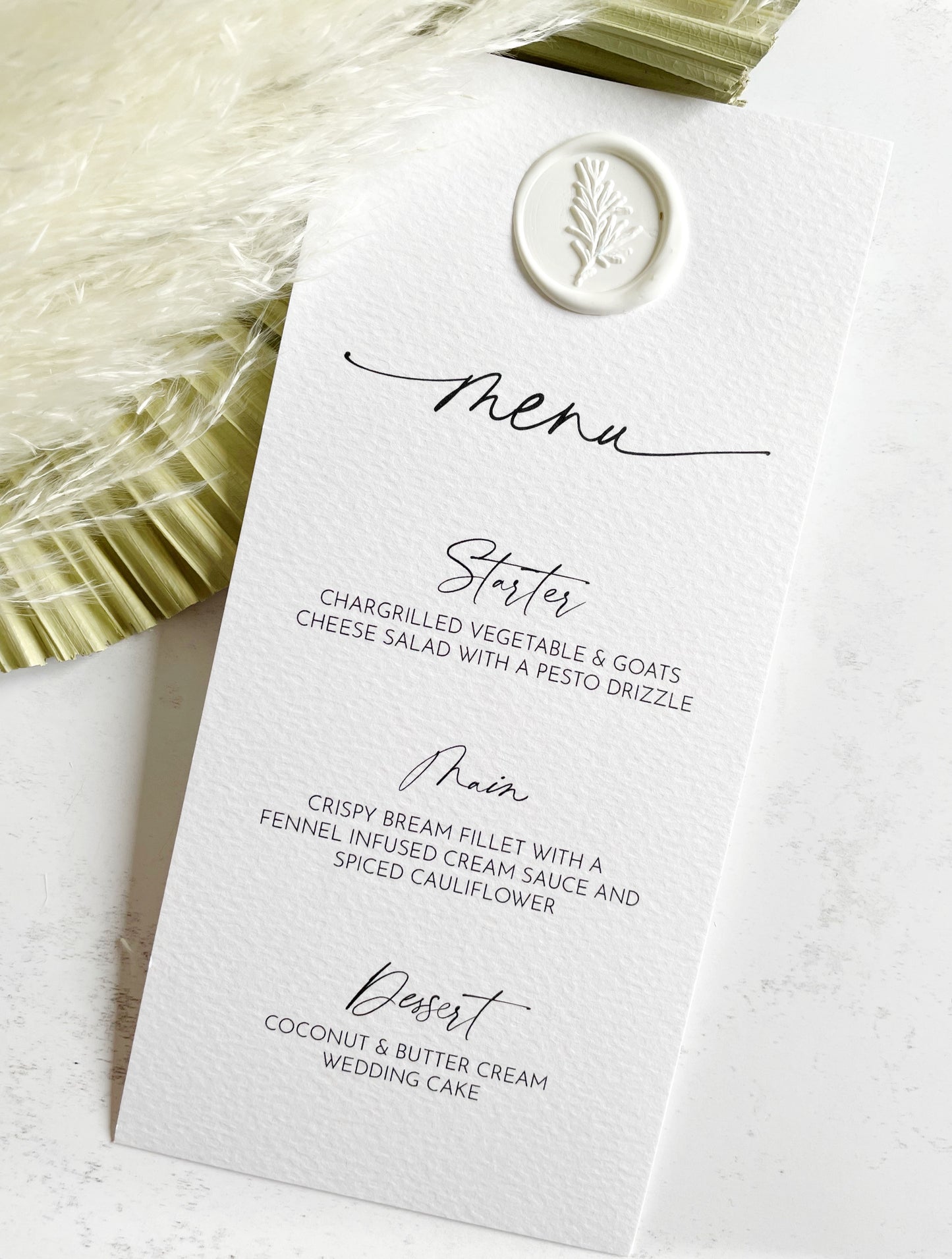 Iris Menu with Wax Seal