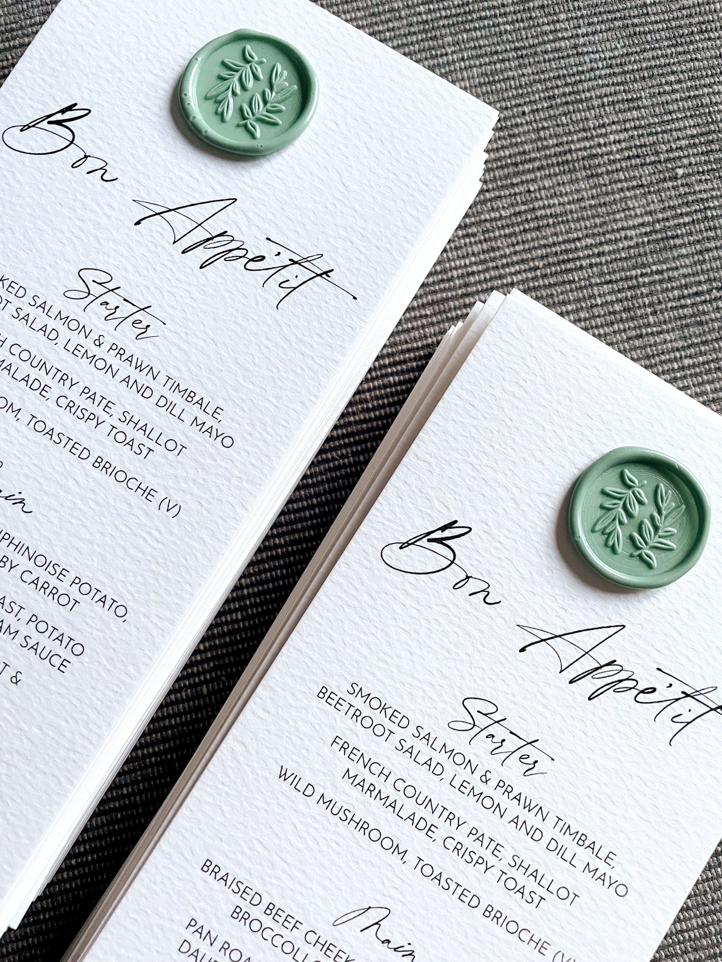 Iris Menu with Wax Seal