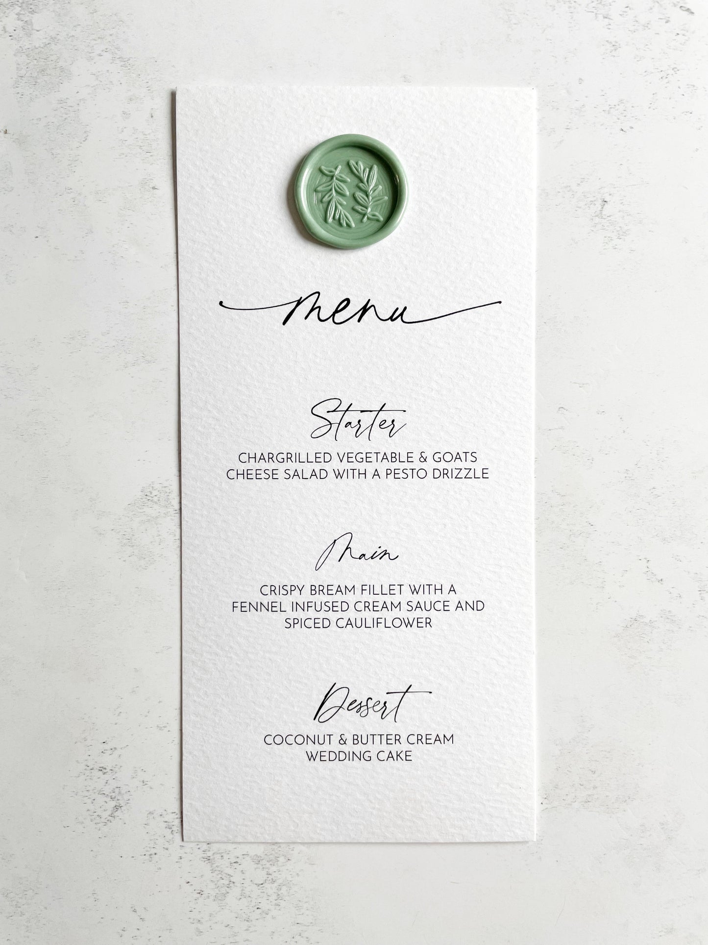 Iris Menu with Wax Seal